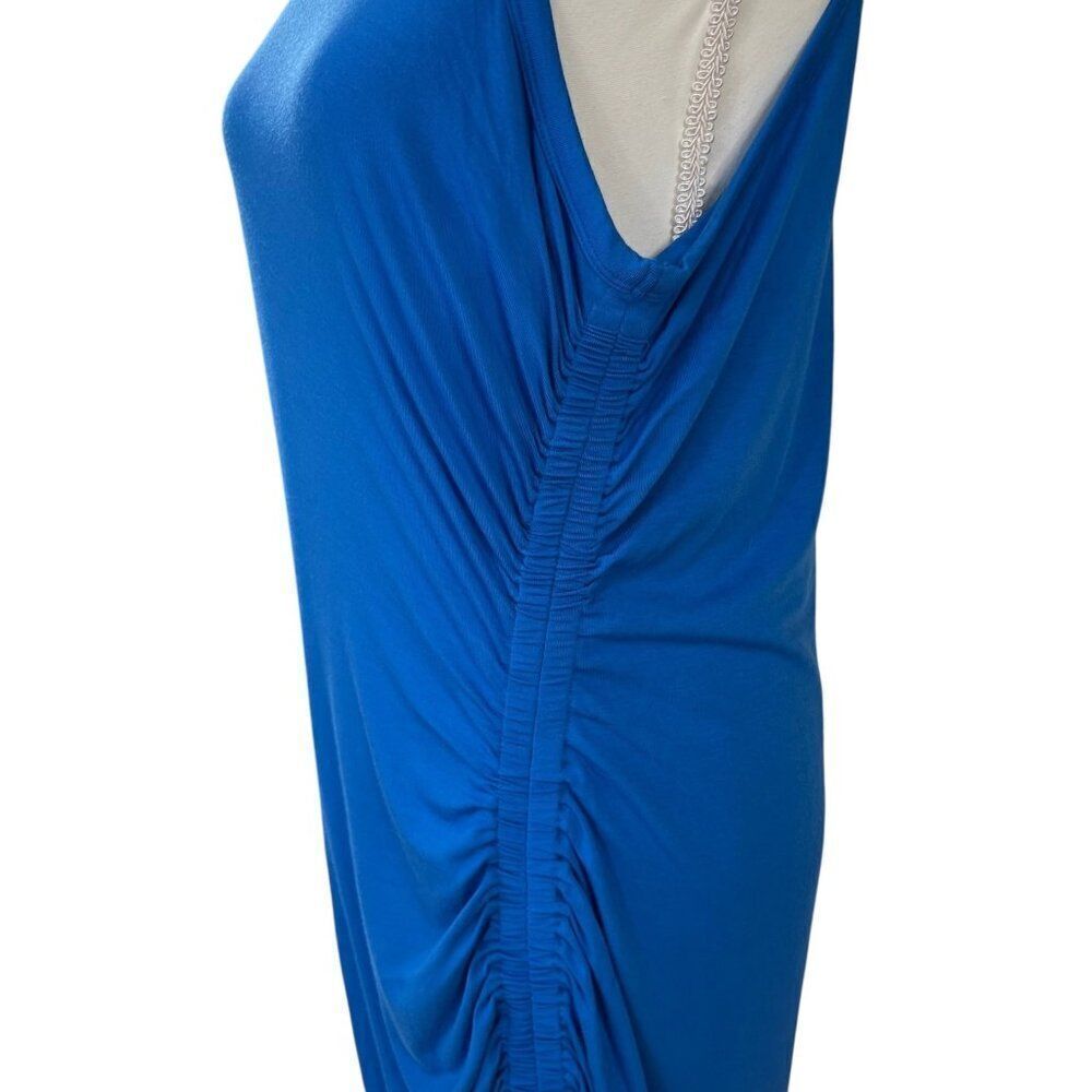 Veronica Beard NWT Sleeveless Ruched Side Midi Haylee Dress Azure Blue Size XL - Picture 10 of 11